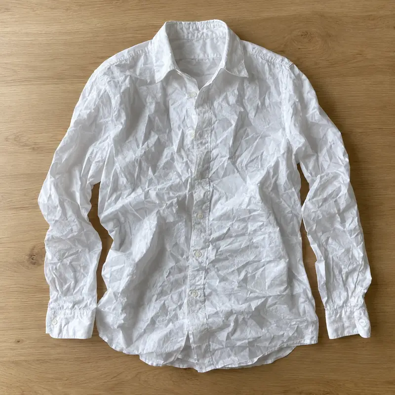 Antes: la camisa toda arrugada